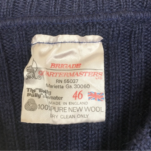 Vintage Brigade Quartermasters Woolly Pully Sweater Blue 100% Pure New Wool - Picture 8 of 10